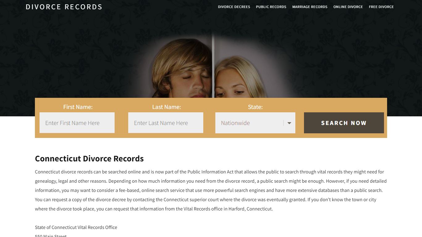 Connecticut Divorce Records | Enter Name & Search | 14 Days FREE