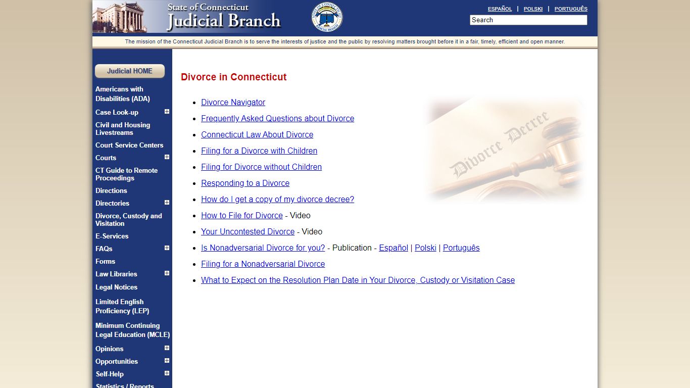 Divorce in Connecticut - CT Judicial Branch
